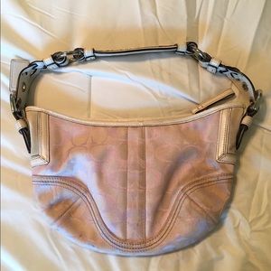 Lavender and White Coach Purse